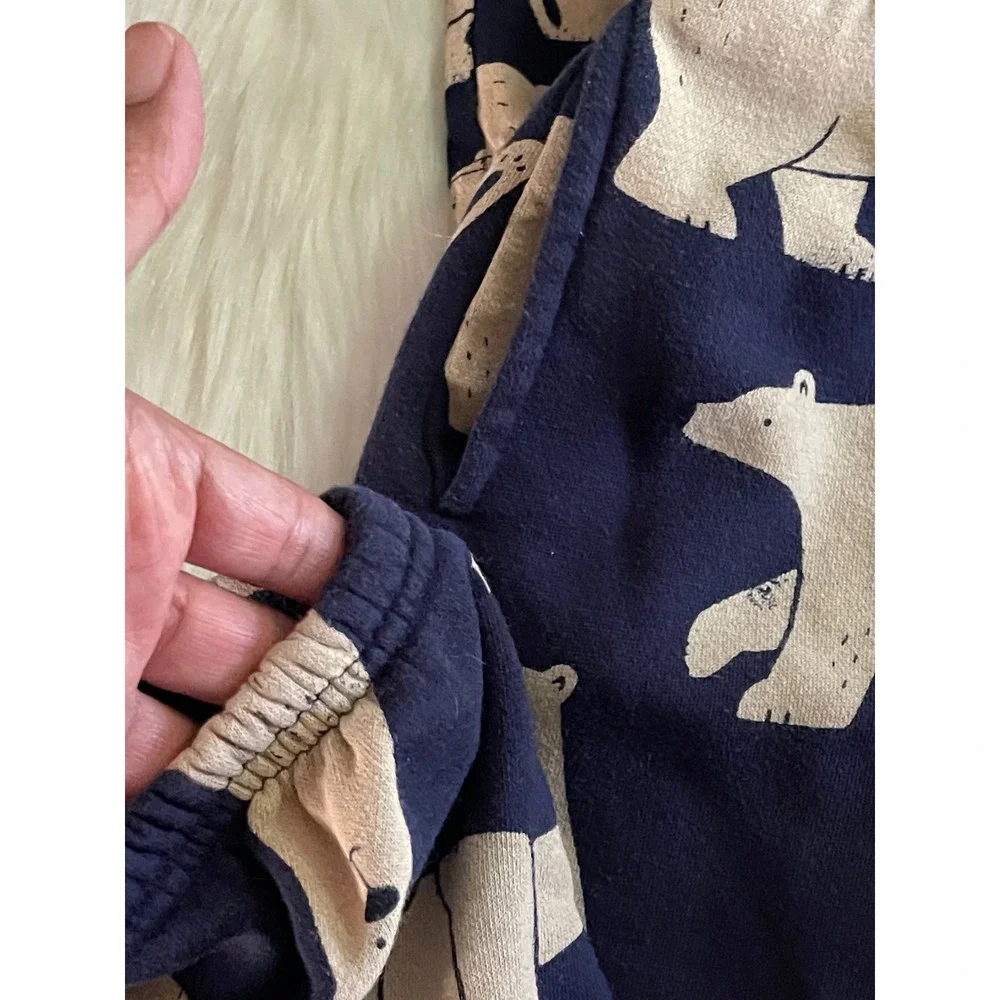 Gap Baby Boy's Navy Blue Cream Polar Bear Long Sleeve Top & Jogger Set Size 6